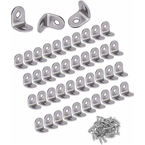 Equerres Metalliques,30PCS Equerre de Fixation Petits Equerre Angle Support Angle Droit en Acier Inoxydable Support d'Angle à 90 Degrés, 20 x 20 x 16mm,pour Bois,Meubles,Placard, (1/5)