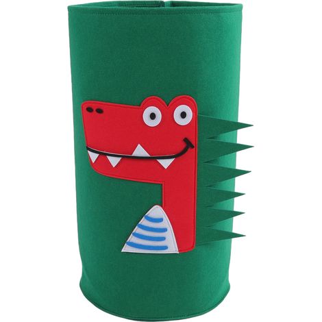 Panier à linge en feutre coton épais dinosaure, rangement pour jouets enfants, vêtements et bric-à-brac domestique, seau décoratif animal cartoon (1/5)
