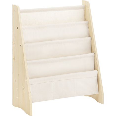 SoBuy KMB50-N Librería Infantil para niños con 4 estanterías y 3 Bolsillos Estantería
