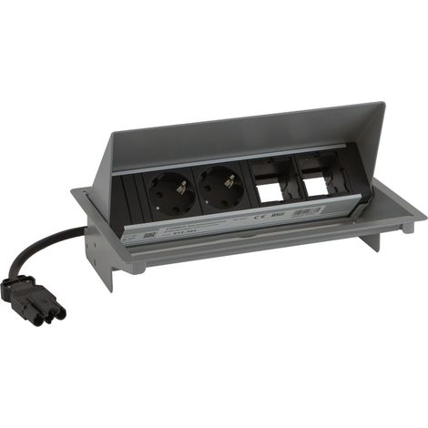 BACHMANN Steckdosenbox Coneo DATA 2 x Schuko alufarbig (1/5)