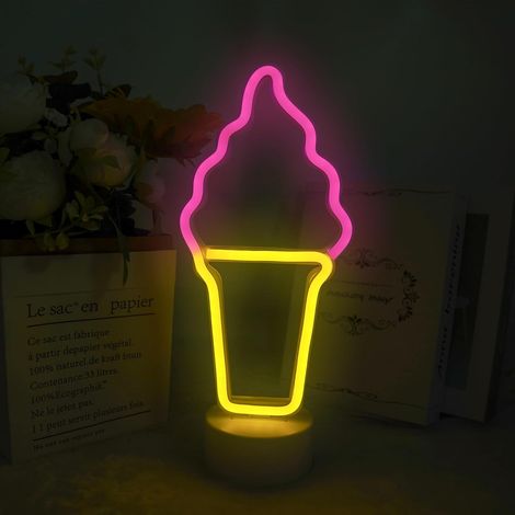 LED-Wanddekoration mit Eis-Effekt – USB-/Neonbetrieben, Nachtlicht, Geburtstagsgeschenk, Partydekoration, Kinderzimmerdekoration