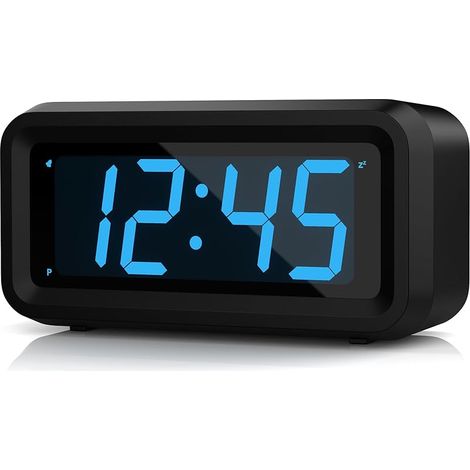Réveil Numérique à Piles, Horloge Avec Luminosité Réglable, Snooze, 12/24H, Non Ticking, Gros Chiffres Pour Enfants et Adultes (1/5)