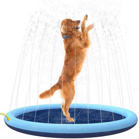 Sprinklermatte für Hunde und Kinder – 150 cm dickes Hundebecken mit Sprinkler – Outdoor-Spielmatte für Haustiere – Wassermatte – Spielzeug für Hunde, Katzen und Kinder (1/5)