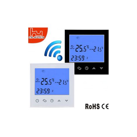 Thermostat programmable intelligent Wi-Fi avec affichage numérique LCD, contrôleur de température sans fil noir
