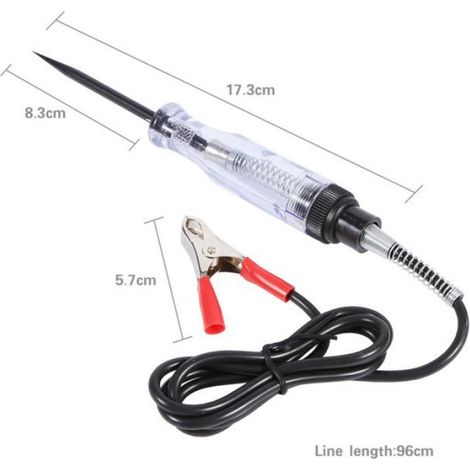 Testeur De Circuit - Stylo Testeur Tension 6-24 V DC - Pour Voiture Camion Moto - Câble À Ressort 95 cm - 1 Pièce (1/5)
