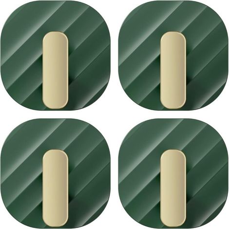 Ganci appendiabiti, ganci adesivi, ganci autoadesivi resistenti, appendiabiti da parete, appendiabiti da bagno, ganci autoadesivi senza lasciare tracce (Colore: Verde, Dimensioni: 4 pezzi)