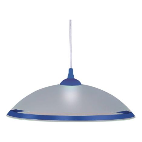 Suspension Kaja UFO verre blanc/bleu Ø40cm 1xE27