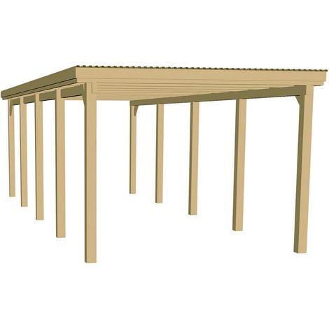 Flachdach Carport 617 Gr. 3 mit Trapezblech