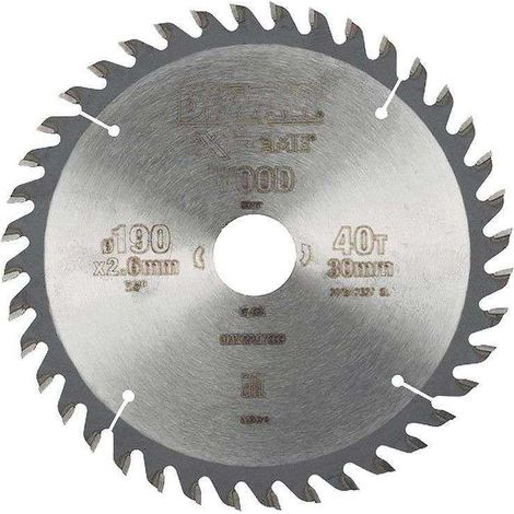 Lame DEWALT Extreme DT4064-QZ Bois coupe fine Ø 190 mm 40 dents pour scie circulaire