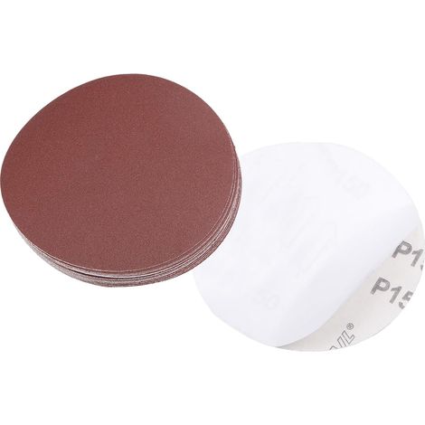 Disques de Ponçage PSA - 15 Pièces - Oxyde d'Aluminium - Adhésif Pression - Bois et Métal - 125 mm Grain 150 (1/5)