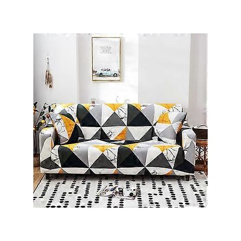 Stretch-Sofabezug, bedruckte Couchbezüge, Sesselbezüge für Sofakissen, elastischer Universal-Möbelschutz mit 2 Kissenbezügen, katzensicher