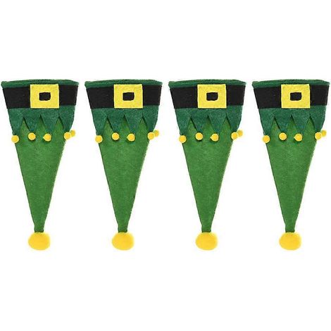 pièces de décoration de table pour bouteille de vin de Noël avec mini-fourchette et housse (vert) pour la maison ou le restaurant-19X8cm-Green
