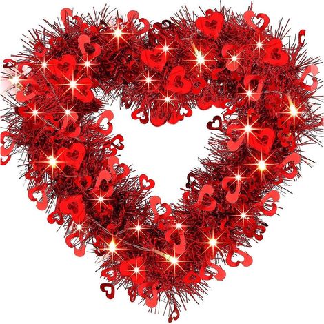 Guirlande De Coeurs - Décoration Suspendue En Forme De Cœur Rouge - Pour Mariage Fiançailles Anniversaire Et Fêtes - 35 cm (1/5)