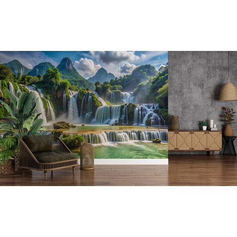 Papier peint cascades cirque des chutes vertes - 150 x 250 cm (1/2)