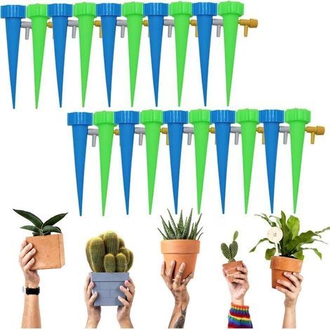 Irrigation Goutte à Goutte Kit, 20pcs Irrigation Goutte à Goutte Bouteille,Dispositif d'arrosage Automatique Réglable,Arrosage Automatique Plante Interieur Extérieur Réglable (1/4)