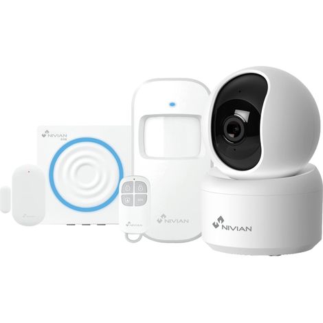 Sistema di allarme Nivian per casa e azienda senza canone mensile Kit Allarme Wifi con Controllo Remoto tramite APP Tuya Funzione SOS Installazione semplice senza cavi (1/4)