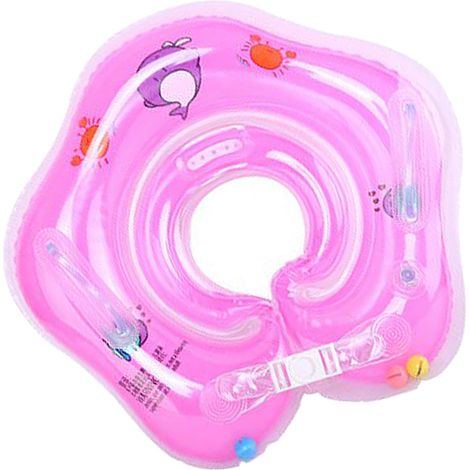 Aufblasbarer Baby-Schwimmring mit doppelten Luftdüsen, PVC-Doppelkammer, auslaufsicher, rosa (1/5)