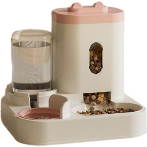 Distributeur Croquettes Chat/de Nourriture 2 en 1, Distributeur Automatique d'aliments et d'eau Animaux de Compagnie de Petite