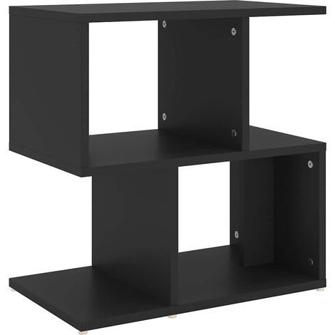 Maison Exclusive - Mesita de noche madera contrachapada negro 50x (1/5)