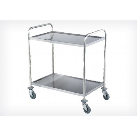 Chariot de Service - Inox - 2 Niveaux - 30kg/Étagère - Beckers