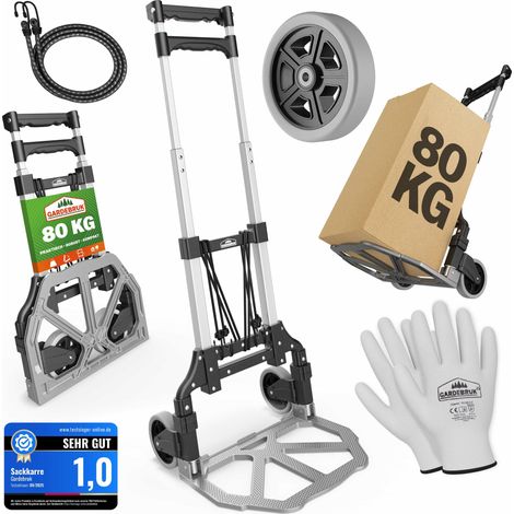 GARDEBRUK® Sackkarre Aluminium klappbar 80kg Transportkarre Stapelkarre Umzug