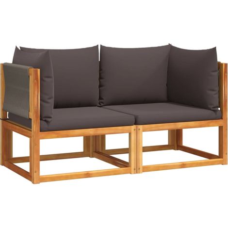 Maison Exclusive - Gartensofas-Ecke mit Kissen 2 Stk. Holz Akazie