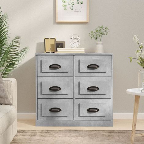 Aparador de madera contrachapada gris hormigón 70x35,5x67,5 cm vidaXL (1/5)