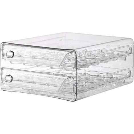Eierfach für den Kühlschrank, herausnehmbarer Eierbehälter mit rutschfester Matte, transparente Eierbox, BPA-freier Eierkarton (1/2)