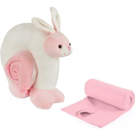 184561 Coussin de nuque peluche avec couverture 100 X 75 cm coussin chaud  Animaux : Lapin