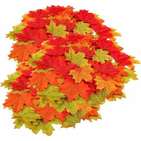 Feuilles d'érable artificielles d'automne, 1000 feuilles d'érable artificielles différentes mélangées aux couleurs d'automne pour les mariages, Thanksgiving, événements et cafés (1/2)