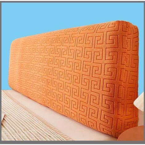 Housses De Tête De Lit Extensible Couverture De Tête De Lit Rembourrée Lavable Antipoussière Spandex Housse De Protection Pour Lits Simples Doubles King Size ( Color : A-Orange , Size : 180cm(180-190)