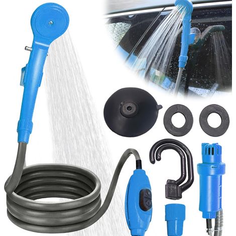 Douche de camping portable - Douche d'extérieur 12 V - Douche extérieure portable avec tuyau - Douche de camping avec pompe - Douche de camping avec pompe - Portable pour jardin, voyage, lavage (1/5)