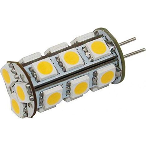 Lampadina 18 led smd attacco G4 a spillo luce bianco fredda 12V mini lampadina (1/2)