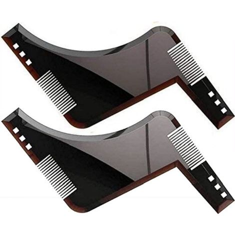 Peine para barba - Herramienta para dar forma y estilo a la barba - Herramienta de modelado - Negro - 2 piezas (1/5)