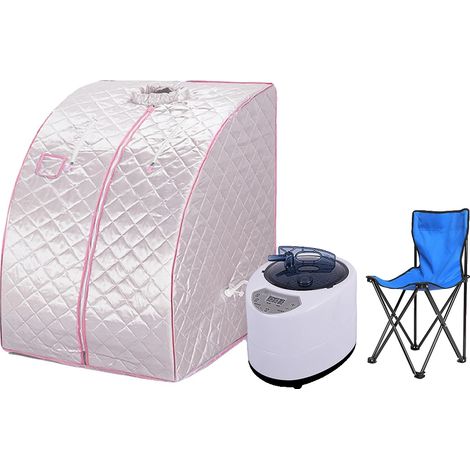 Sauna de vapor, diseño portátil, temperatura regulable, blanca. (1/2)