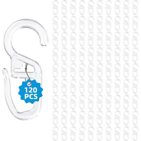120 Pcs Coulissant Crochet de Rideau Rail Glisseur en Plastique (1/5)
