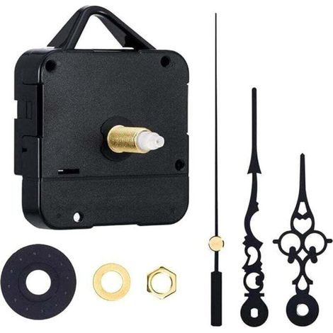Mécanisme Horloge Murale - Mouvement Quartz Alimenté Par Pile - Pour Panneau Épais 15 À 21 Mm - Aiguilles Métal Incluses - 1 Pièce (1/4)