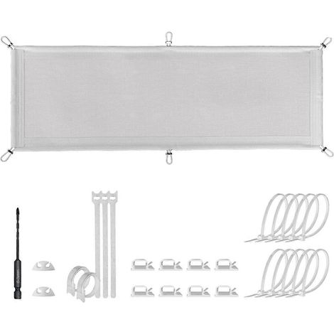 Filet de gestion des câbles - Gestion des câbles sous bureau - Goulotte de gestion des câbles flexible sous bureau blanche (1/4)