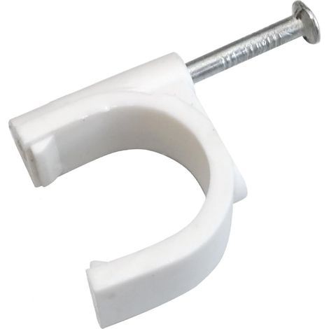 100 Stück Kabelbinder, Drahtclips, 20 mm, Befestigung mit Nagel (1/5)