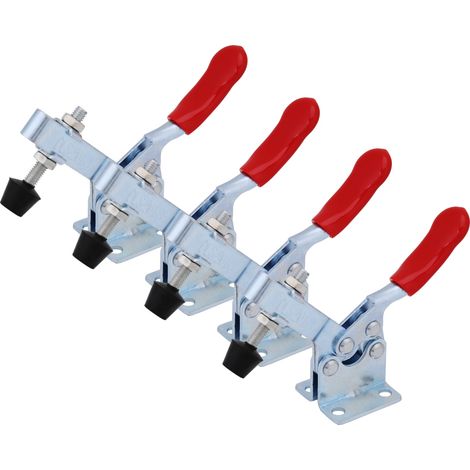 4-teiliges Handwerkzeugset: Kniehebelspanner 201B, Horizontalzwinge 201-B, Schnellspannwerkzeug