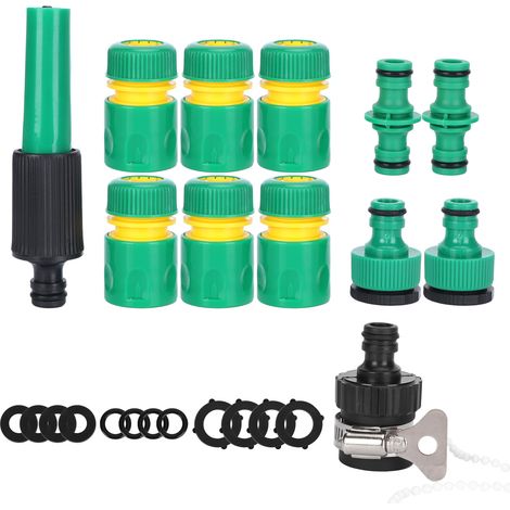 24 Pièces Kit de Raccord de Tuyau d'Arrosage pour Jardin et Lavage Auto, Ensemble Buse G1/2 (1/5)