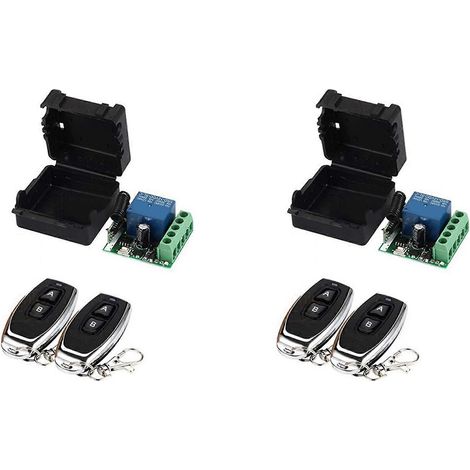 2 interrupteurs de télécommande sans fil 433 MHz, module récepteur relais universel DC12V 1 canal, émetteur RF, télécommande 433 MHz (1/5)