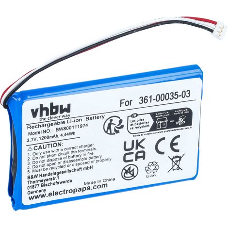 vhbw batteria compatibile con Garmin Edge 800, Approach G7, Edge Touring, Edge 810 navigatore GPS (1200mAh, 3,7V, Li-Poly) (1/5)