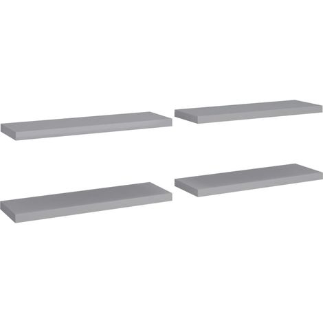 vidaXL Scaffali a Parete 4 pz Grigi 80x23,5x3,8 cm in MDF