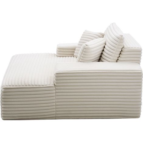 Mophorn Chaise longue relajante, sofá cama acolchado con cojines decorativos y reposabrazos, diseñado con asiento profundo para sala y dormitorio,  dimensiones 1380 x 1500 x 700 mm