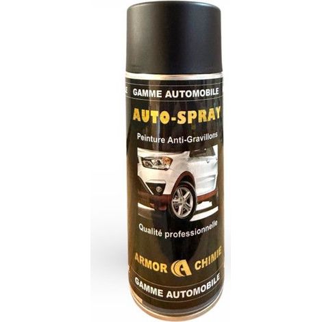 Bombe de peinture - Anti gravillons - Noir - Protection bas de caisse - Armor Chimie - 400ml