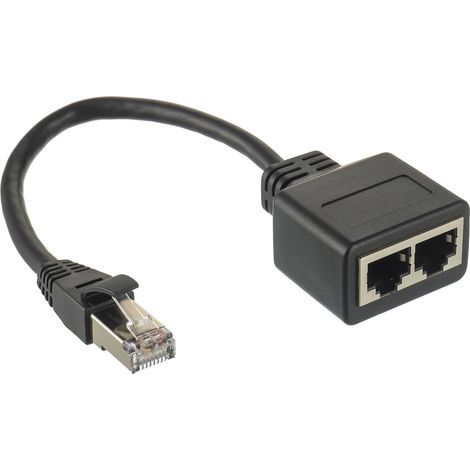 Adaptateur Répartiteur RJ45 1 mâle vers 2 Femelles Ethernet Câble Extender pour Cat5 Cat5e Cat6 Cat7 (1/5)