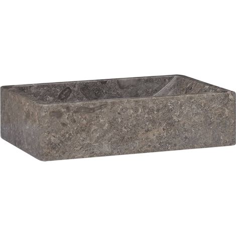 Vasque à poser Lavabo Évier à poser Bac à laver 45x30x12 cm marbre gris brillant CVW39920 (1/5)