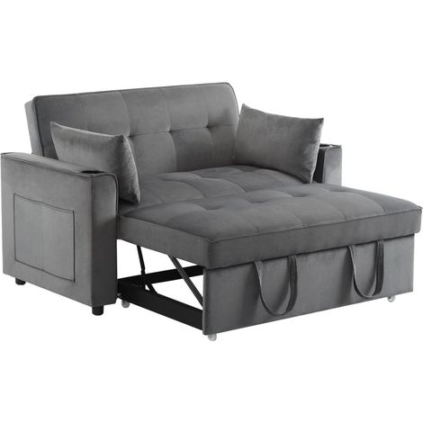 Klappbares Schlafsofa, Multifunktionssofa mit Schlaffunktion, Schlafsofa mit Getränkehalter und Kissen, geeignet für Wohnzimmer, Schlafzimmer, Heimkino-Wohnung (1/5)