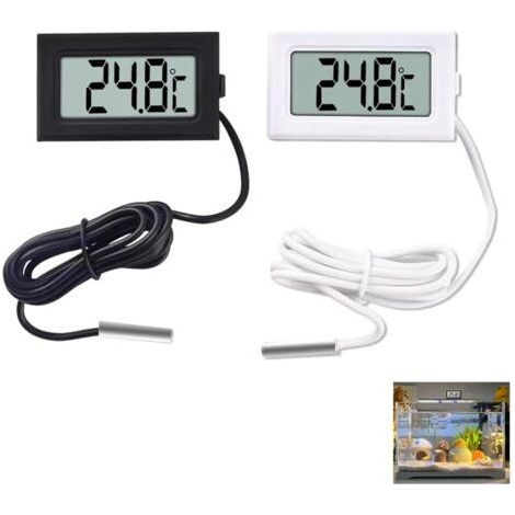 2 Pièces Digital LCD Thermomètre, Temperature Numérique avec Écran LCD, Thermometre Frigo, Sonde Temperature Digital,Mesure -50 ℃ +110 ℃ (1/5)